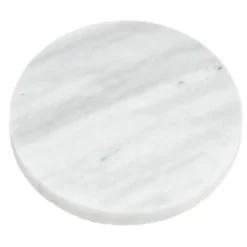 5Five Glazen onderzetters - 4x stuks - rond - Marmer - 10 cm