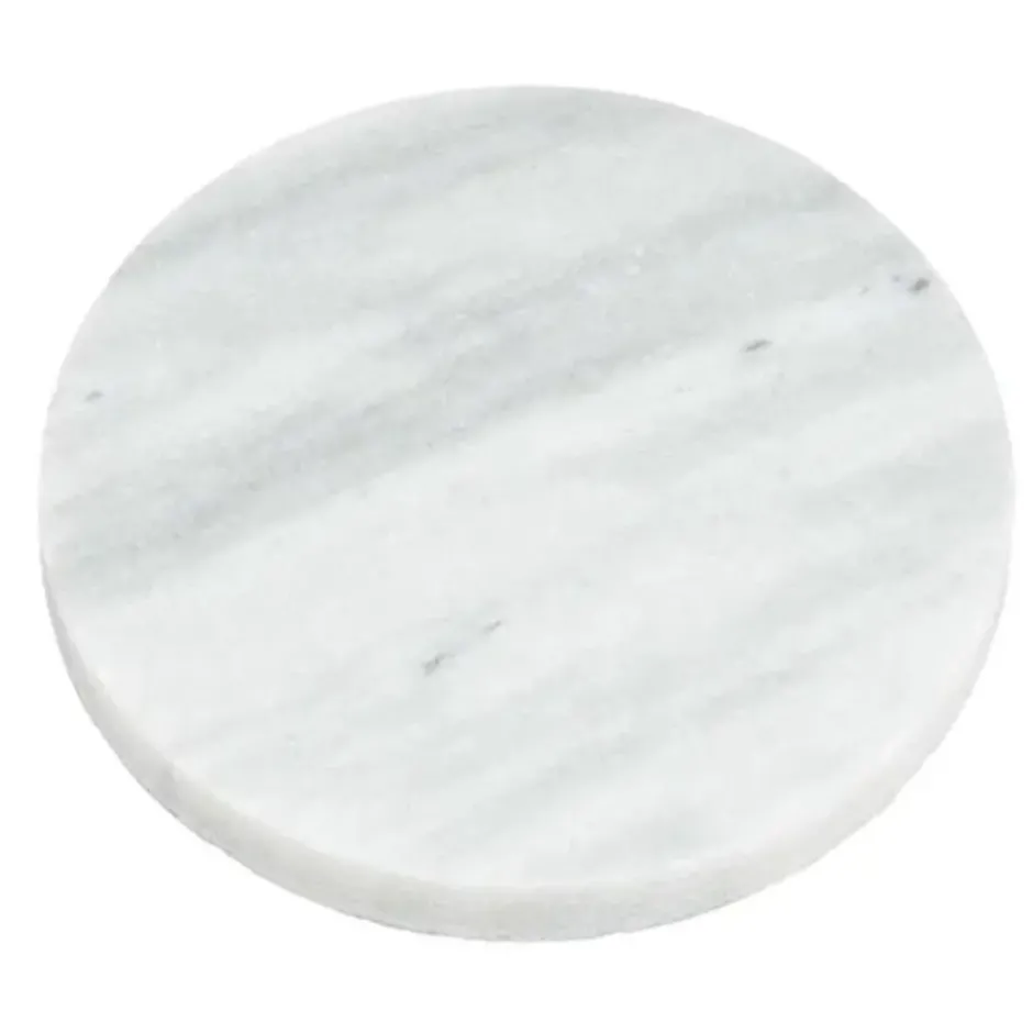 5Five Glazen onderzetters - 4x stuks - rond - Marmer - 10 cm