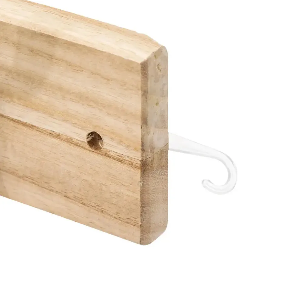5Five Kapstok rek voor wand/muur - lichtbruin/zwart - 4x ophanghaken