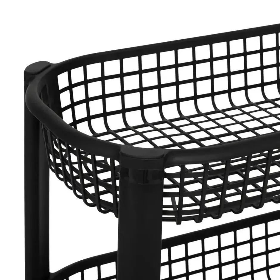 5Five Keuken/badkamer trolley 4 laags - 46 x 25 x 79 cm - zwart