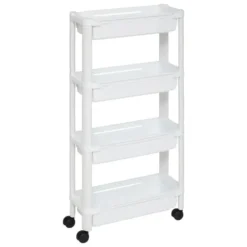 5Five Keuken/badkamer trolley 4 laags - 37 x 15 x 79 cm - wit