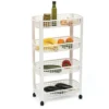 5Five Keuken/badkamer trolley 4 laags - 46 x 25 x 79 cm - wit