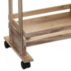 5Five Keukentrolley/kast - bruin - hout - 82 x 42 x 30 cm - 3 niveaus - fruitkis