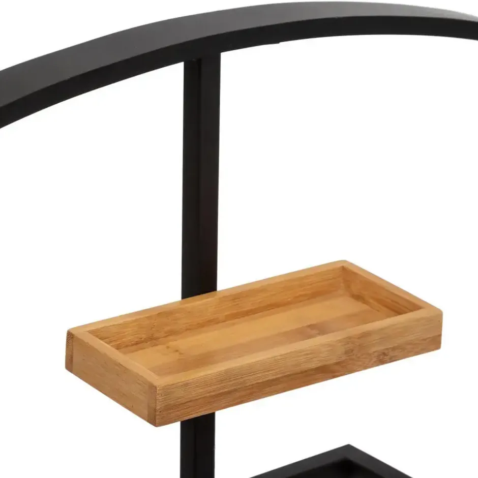 5Five Kledingrek Dressboy - bamboe/metaal - zwart - 45 x 114 cm