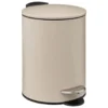 5Five kleine pedaalemmer - metaal - beige - 3L - 16 x 25 cm
