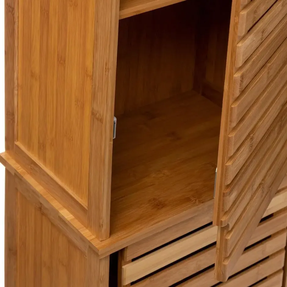 5Five Kolomkast - hoog - 34 x 24 x 170 cm - bamboe - bruin