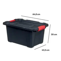 5Five opbergbox/opbergkrat - 55 Liter - zwart - kunststof