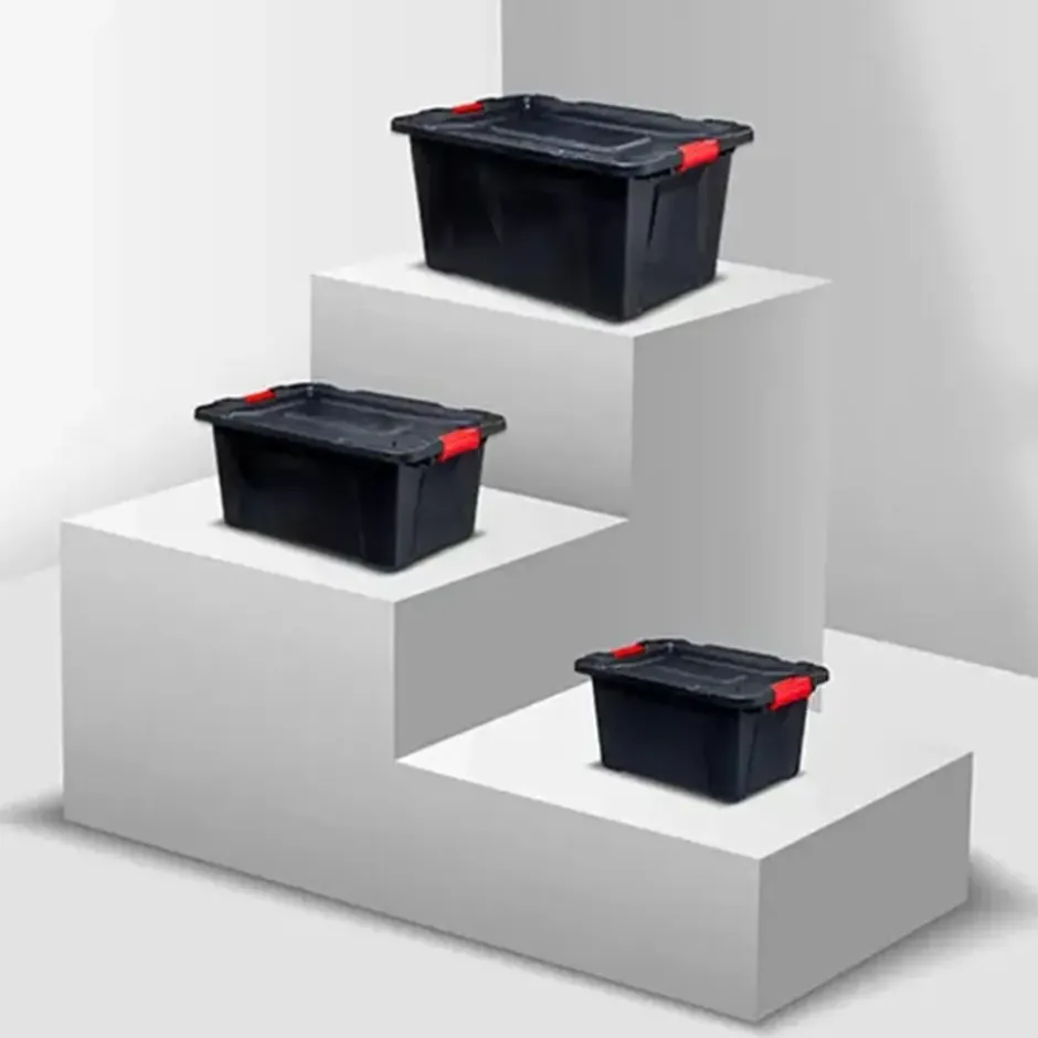 5Five opbergbox/opbergkrat - 55 Liter - zwart - kunststof