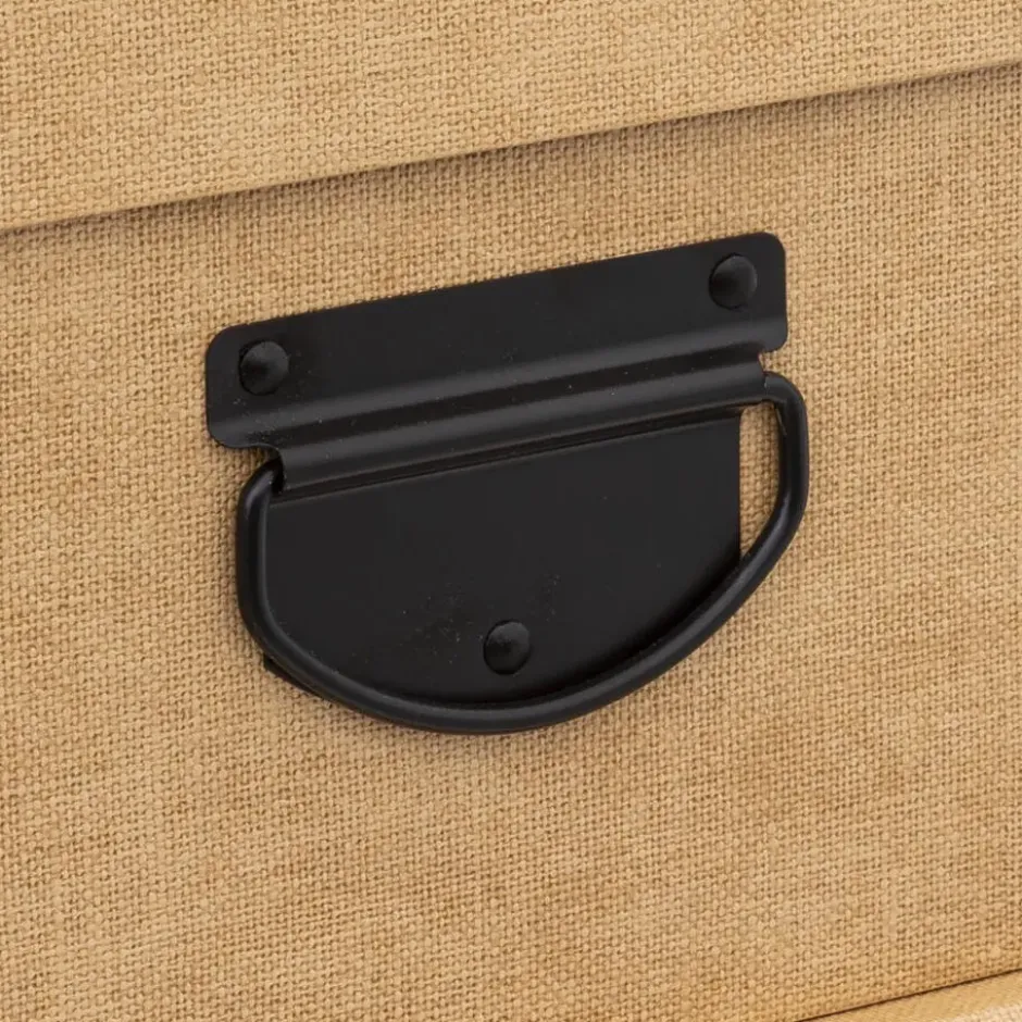 5Five Opbergdoos/box - goudgeel - L28xB22xH11 cm - Stevig karton
