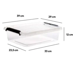 5Five Opbergkist met deksel - Clip Box - 8,5L - 39x29x12 cm