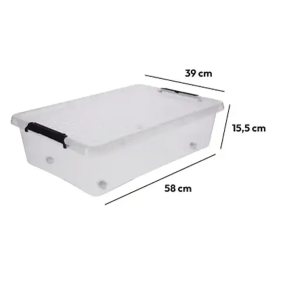 5Five Opbergkist met deksel - Clip Box - 29L - 58 x 39x 16 cm