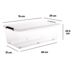 5Five Opbergkist met deksel - Clip Box - 55L - 76x39x25 cm