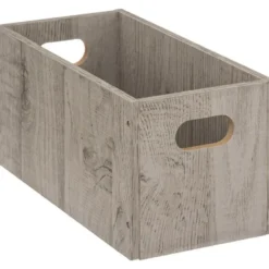 5five Opbergmand hout - 7L - grijs - 31 x 15 x 15 cm