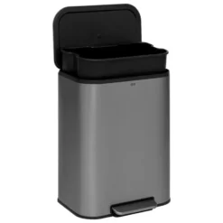 5Five Pedaalemmer Norvik - zilver - rvs - 50L - 45 x 35 x 61 cm
