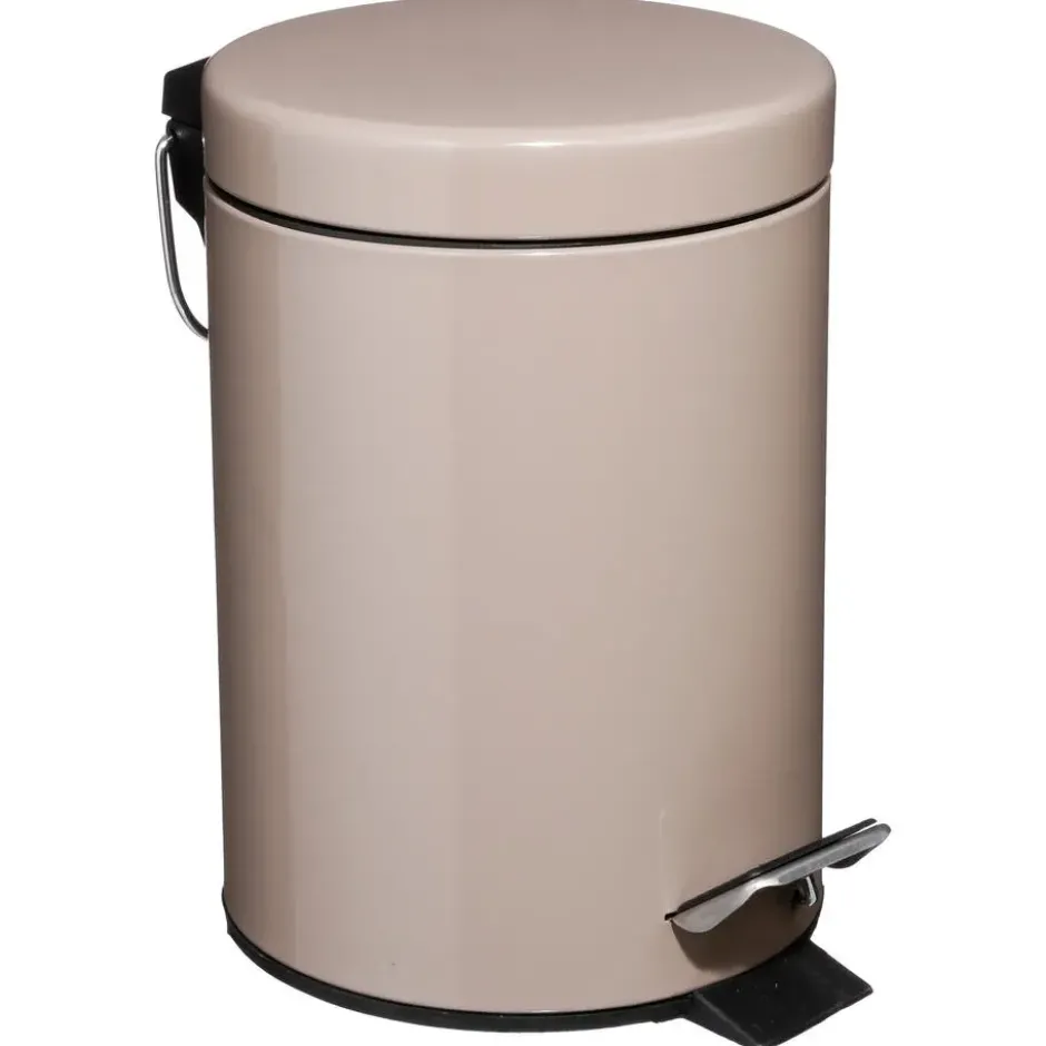 5Five Pedaalemmer - taupe - metaal - 3L - 17 x 25 cm - toilet