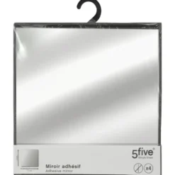 5Five Plak spiegels tegels - 4x stuks - zelfklevend - 30 x 30 cm