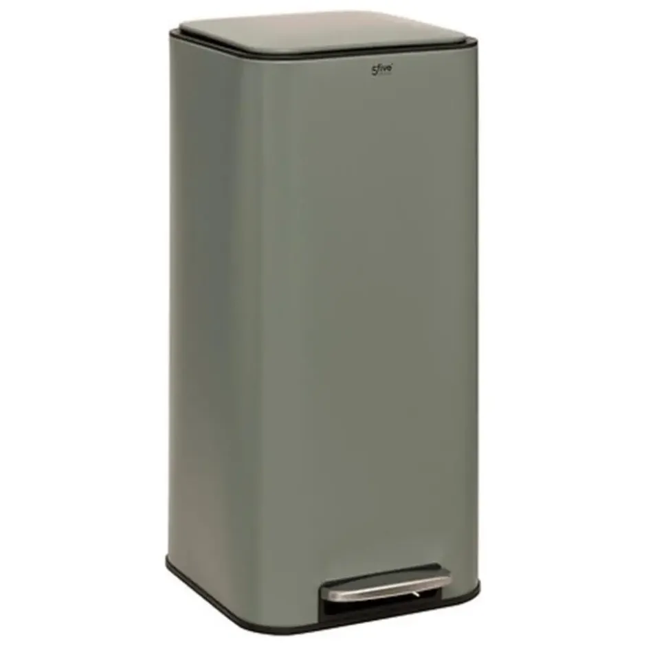 5Five Prullenbak/pedaalemmer - groen - metaal - 30 liter