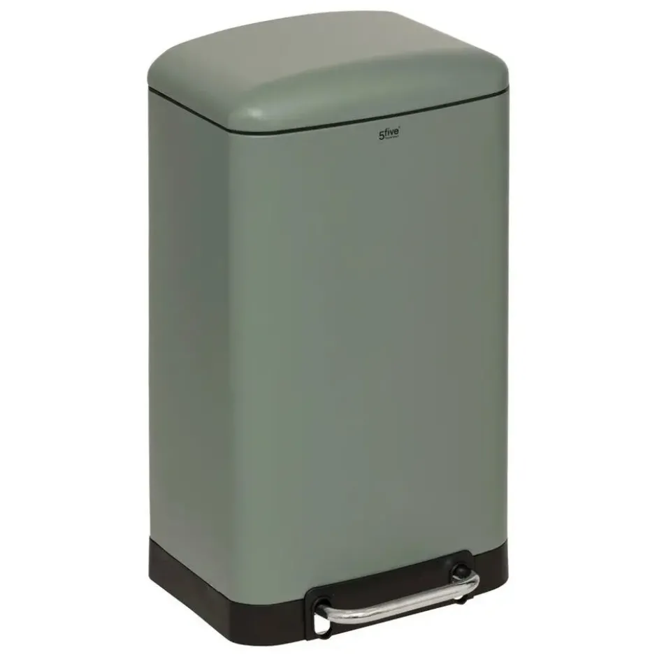 5Five Prullenbak/pedaalemmer - groen - metaal - 30L - 34 x 61 cm