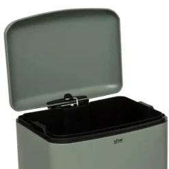 5Five Prullenbak/pedaalemmer - groen - metaal - 30L - 34 x 61 cm