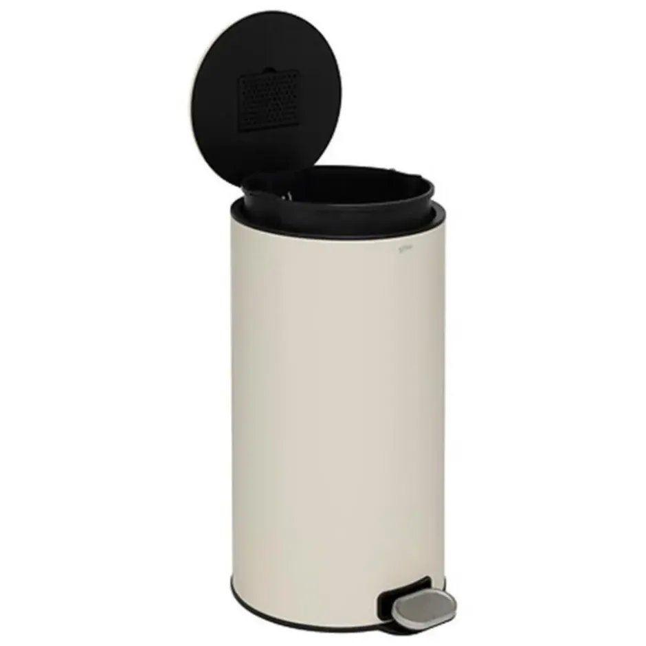 5Five Prullenbak/pedaalemmer - beige - metaal - 30 liter