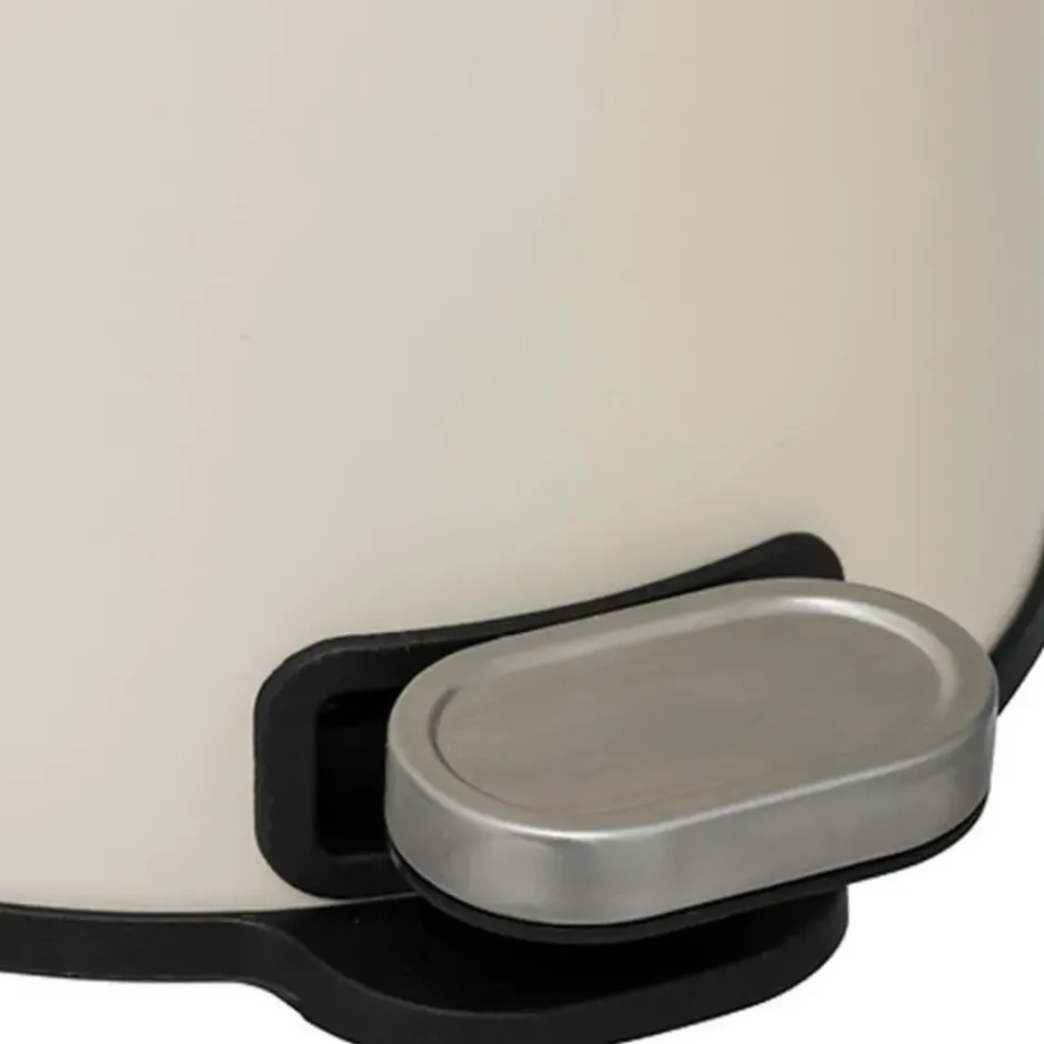 5Five Prullenbak/pedaalemmer - beige - metaal - 6 liter
