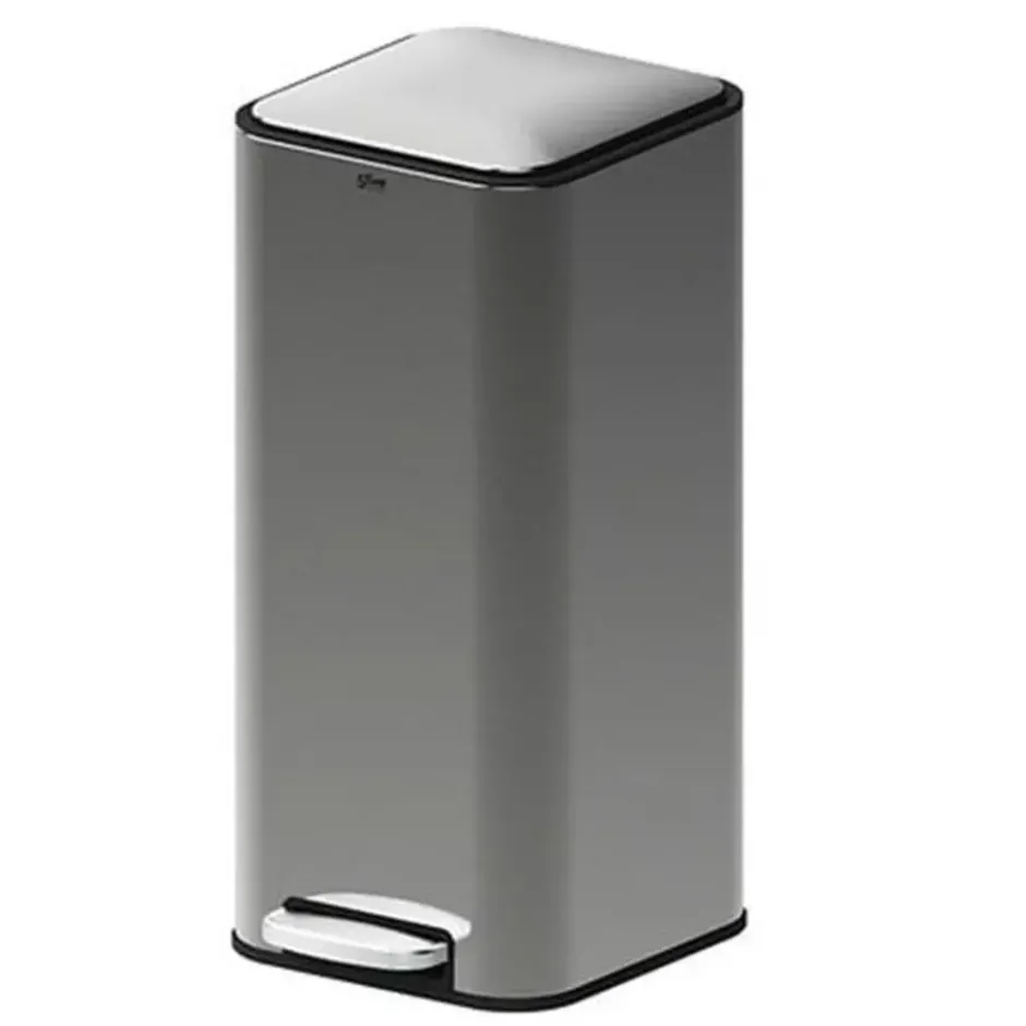 5Five Prullenbak/pedaalemmer - titanium - metaal - 30 liter
