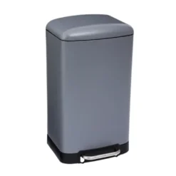 5Five Prullenbak/pedaalemmer - grijs - metaal - 30 liter - 34 x 61 cm