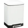 5Five Prullenbak/pedaalemmer - wit - metaal - 6 liter - 23 x 32 cm