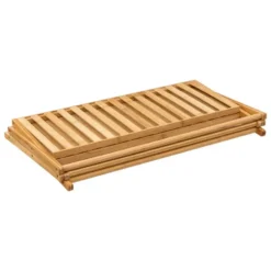 5Five Schoenenrek/schoenenkast - naturel - bamboe - 70 x 28 x 52 cm