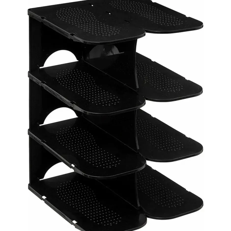 5Five Schoenenrek - stapelbaar - zwart - 27 x 25 x 38 cm