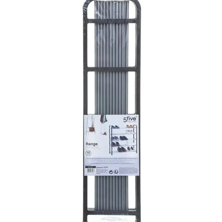 5five Schoenenrek - zilver/zwart - 15-paar - metaal-kunststof - 71x78cm