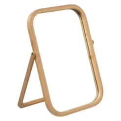 5Five Staande make-up spiegel/scheerspiegel - bamboe - 28 x 39 cm