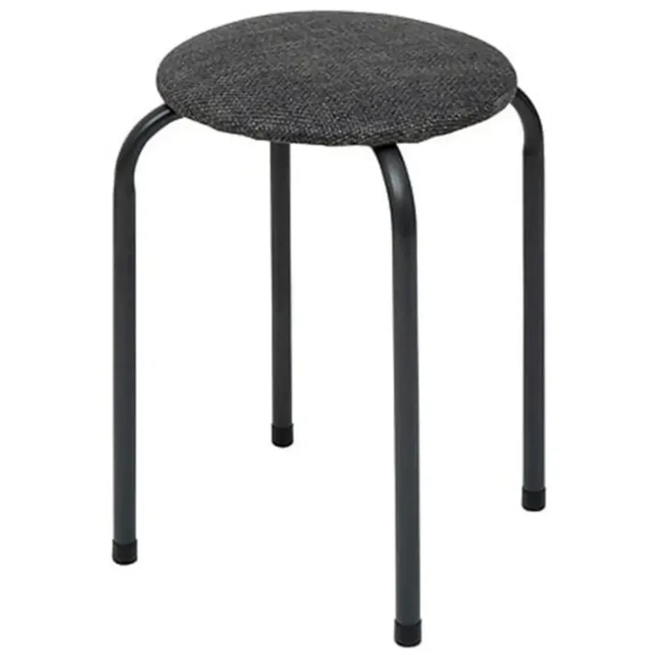 5Five Stapelbaar zit krukje - metaal/polyester - antraciet