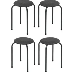 5Five Stapelbaar zit krukje - metaal/polyester - antraciet