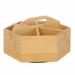 5Five Theedoos - organizer - draaiend - bamboe - 22 x 12,5 cm
