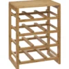 5Five Wijnrek - 4-laags - bamboe hout - 12 flessen - 35x24x47 cm