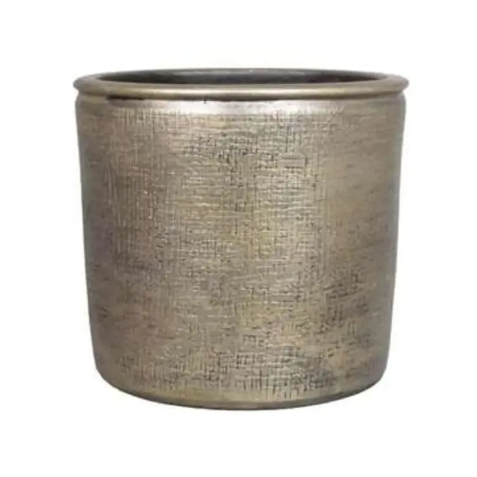 Floran Bloempot - industrieel - goud - keramiek met coating - 12 cm
