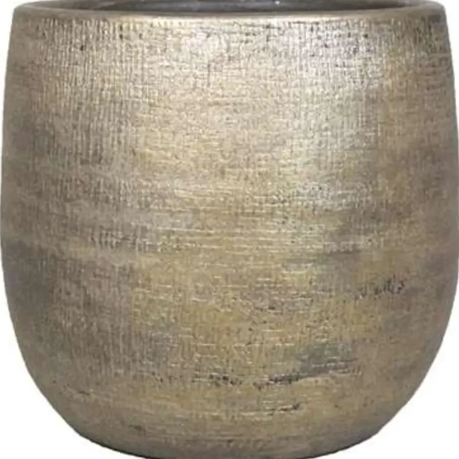 Floran Bloempot Mira - goud - keramiek met coating - 18 cm