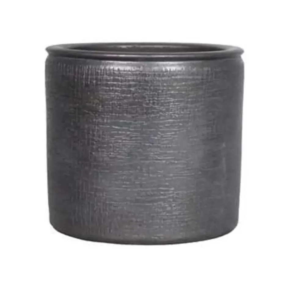 Floran Plantenpot - industrieel zwart - keramiek - 18 x 16 cm