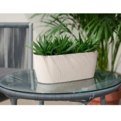 Form Plastic Plantenbak - kunststof - beige - D27 x B12 x H12 cm