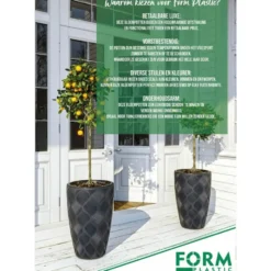 Form Plastic Plantenpot Gobi - kunststof - grijs - D40 x H32 cm