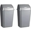 Forte Plastics Prullenbak - zilver - vuilnisbak met deksel - 15 l