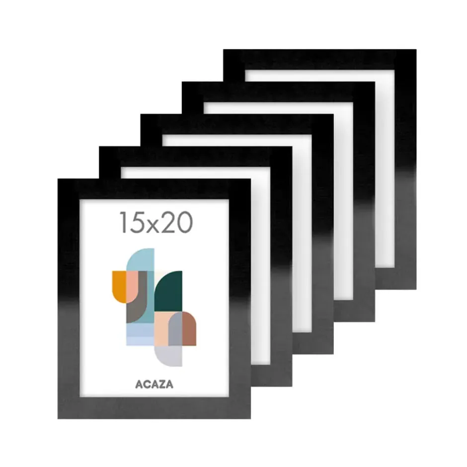 Fotokader - Fotolijst - Set van 5- 15x20cm - MDF hout- Zwart