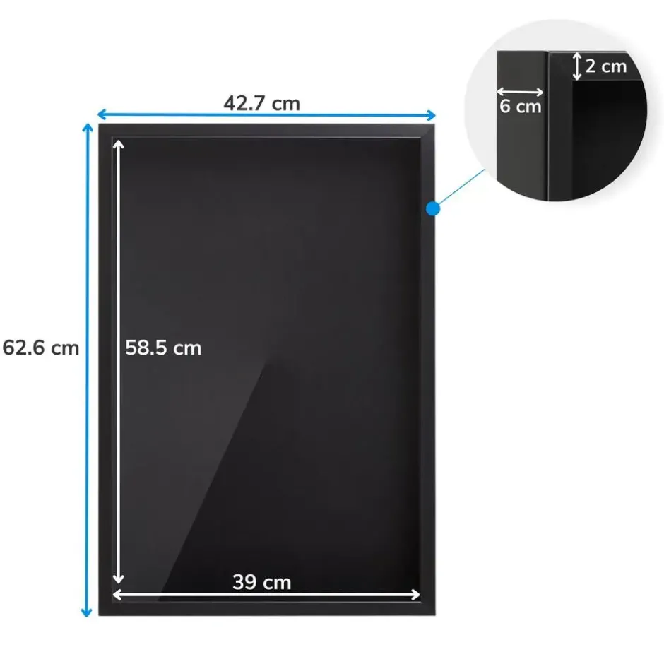 Fotokader in 3D - Box Frame - Fotolijst - 6 cm diep - MDF - 40x60cm - Zwart