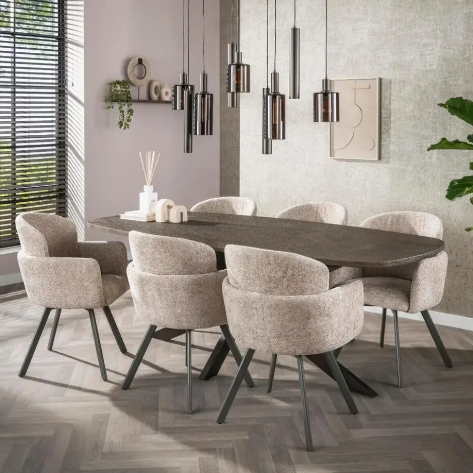 Fraaai - Alfa eettafel Deens ovaal 215 cm - brons