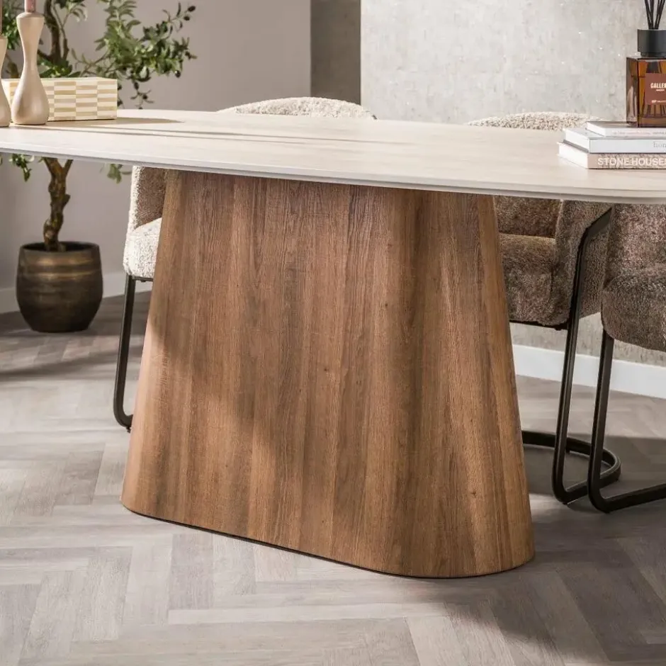Fraaai - Dexter eettafel Deens ovaal 215 cm keramiek - beige