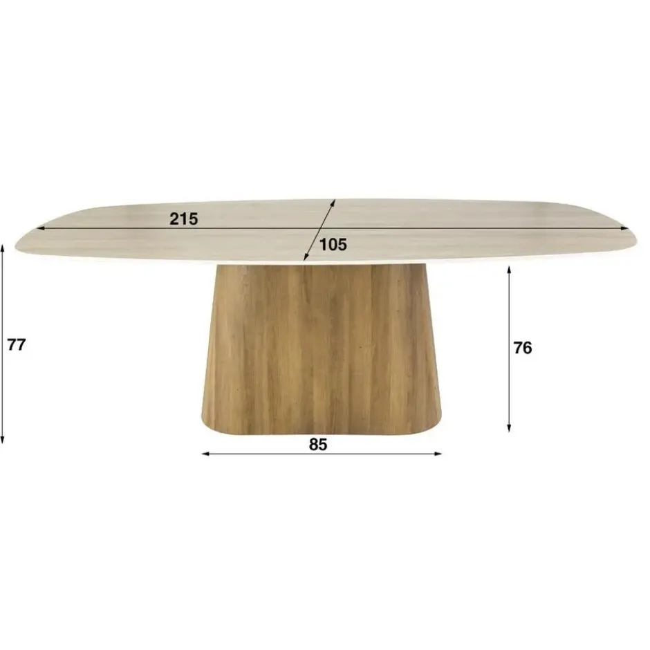Fraaai - Dexter eettafel Deens ovaal 215 cm keramiek - beige