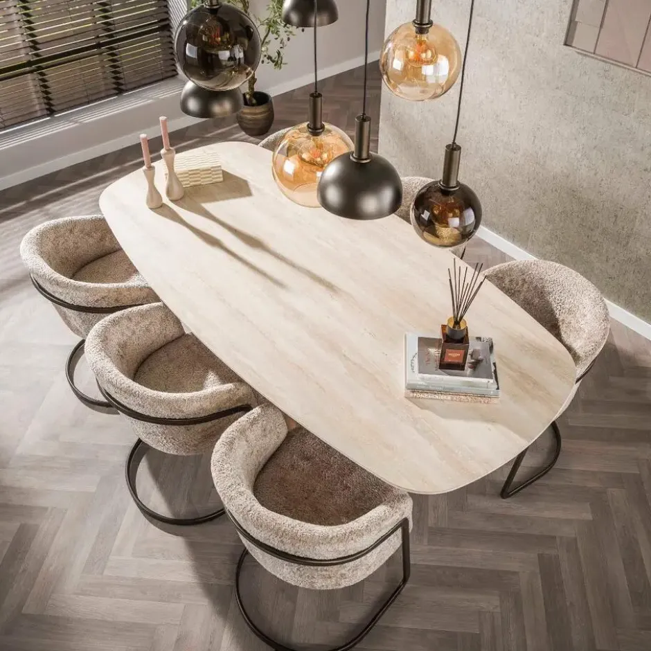 Fraaai - Dexter eettafel Deens ovaal 215 cm keramiek - beige