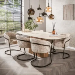 Fraaai - Dexter eettafel Deens ovaal 215 cm keramiek - beige