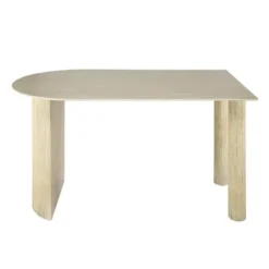 Fraaai - Dexter halfronde bartafel - 140 x 80 cm - travertin look